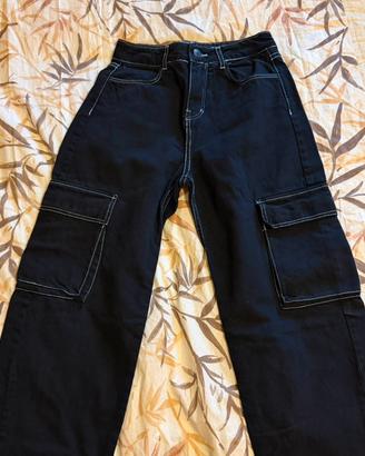 Pantaloni cargo Bershka color verde oliva