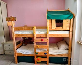 Letto a castello Wickey CrAzY Daisy + 2 materassi