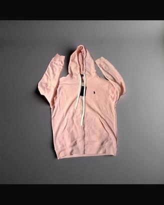 Felpa Polo Ralph Lauren Rosa con Zip e Cappuccio S