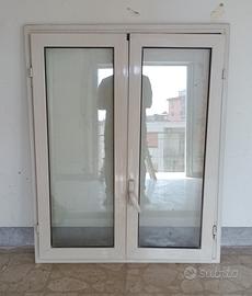 Finestra Infisso Alluminio 2 Ante 110x135 cm avana