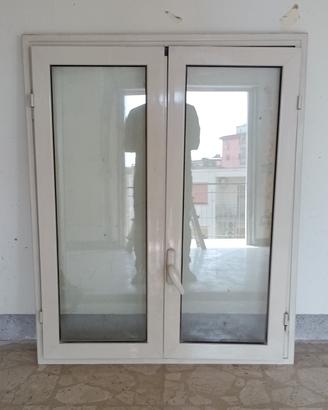 Finestra Infisso Alluminio 2 Ante 110x135 cm avana