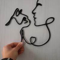 decorazioni da parete gatto e donna line art