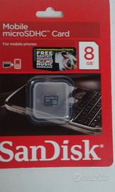 Scheda Micro SD Sandisk SDHC 8GB nuova