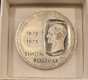10 Bolivares 1973 Argento Simón Bolívar