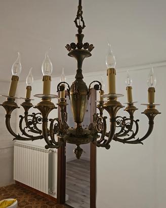 Lampadario in bronzo