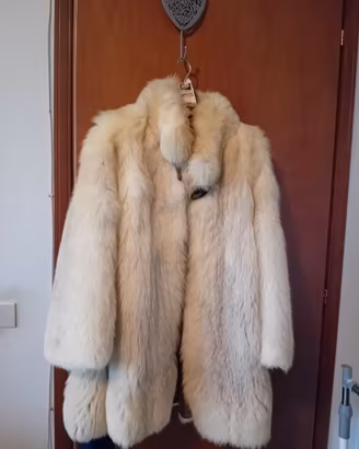 Pelliccia di volpe bianca artica vintage