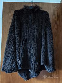 Poncho mantella in pelliccia