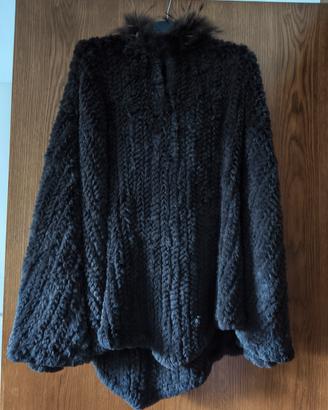 Poncho mantella in pelliccia