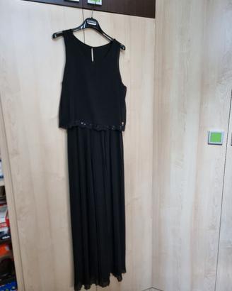 Tuta Cannella nera pantalone plissè 