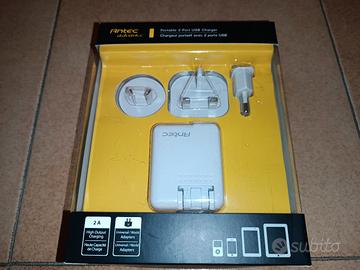 carica batterie Smartphone Tablet 2 prese USB + va