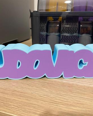 Scritta Decorativa Personalizzata in Stampa 3D