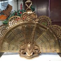 parascintille per camino vintage in ottone 