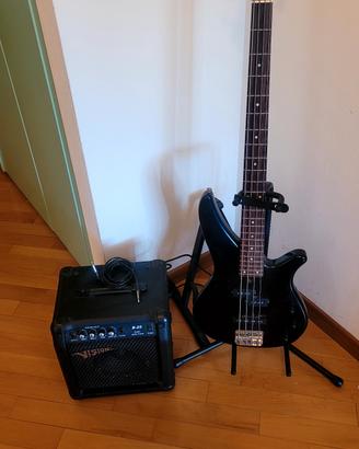 basso elettrica Yamaha + amplificatore + borsa