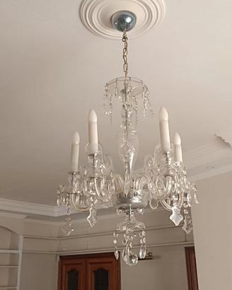 Lampadario cristallo a goccia 5 bracci