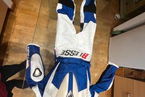 Tuta Biesse in pelle da bambino per minimoto