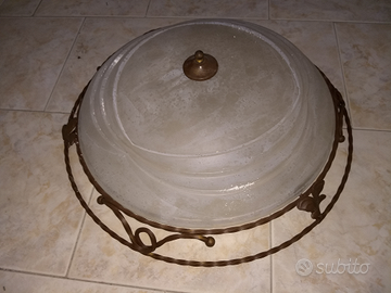 3 plafoniere 1 applique in ferro/vetro