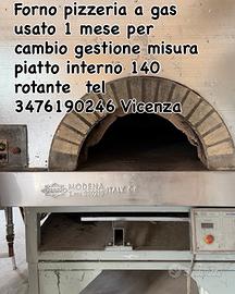 Forno per pizzeria rotante a gas misura 130 intern
