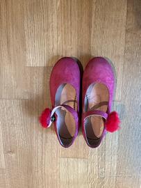 Ballerine Mary Jane fucsia con pon pon – n. 27