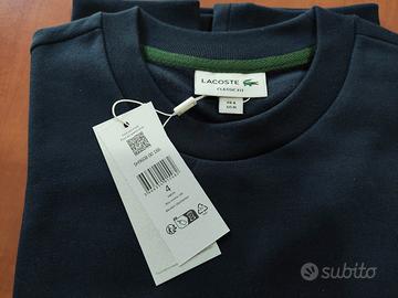 Felpa Lacoste uomo tg 4/M colore blu girocollo 