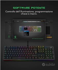 Tastiera Gaming Meccanica RGB Retroill. LAYOUT ITA