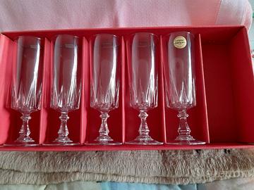 Set 5 Flute Champagne in Cristallo, cristal d'Arq