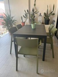 TAVOLO + SEDIE NARDI:  SET DA GIARDINO O TERRAZZO