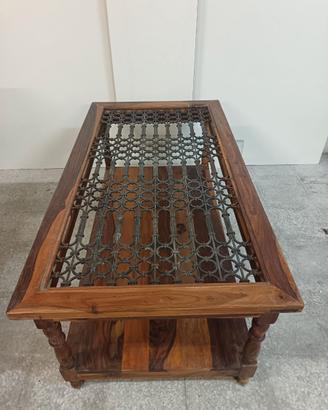 tavolo artigianale in legno massello Shisham