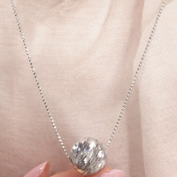 Collana in Argento 925 Placcato Platino con Sfera