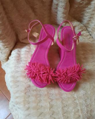 scarpe sandalo fucsia tacco  cm 12