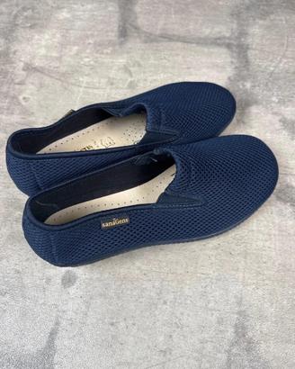 Scarpe Sanagens blu in rete con zeppa