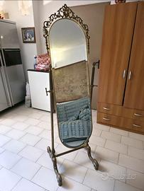 Specchiera  basculante  in ottone