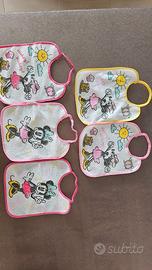 Lotto 5 bavaglini Disney Minnie collo elastico