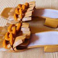 Sandalo donna in pelle n.40 suola cuoio nuovo