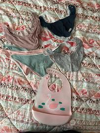 Bavaglini neonato stoffa + silico