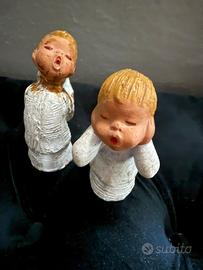 Coppia Statuette Angeli Cantanti JULLAR Vintage