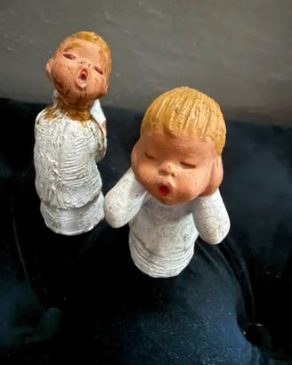 Coppia Statuette Angeli Cantanti JULLAR Vintage
