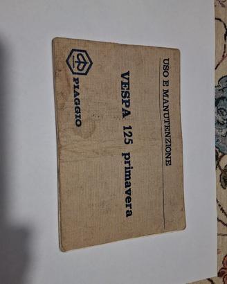 MANUALE USO MANUTENZIONE VESPA 125 PRIMAVERA 