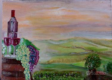 dipinto su  legno  colori a olio  18x24cm 