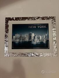 Quadro New York cornice argento