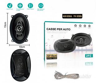ALTOPARLANTI AUTO DA 420W OVALI COPPIA CASSE AUTO