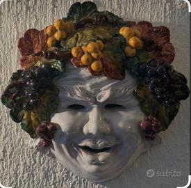 Maschera Bacco porcellana made in Italy