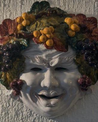 Maschera Bacco porcellana made in Italy