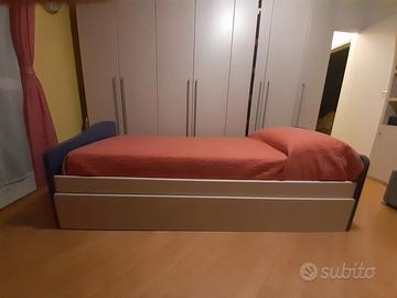 Letto singolo con secondo estraibile per cameretta