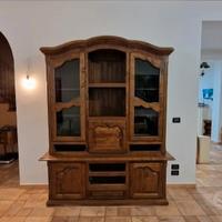Cristalliera Credenza in legno massello noce