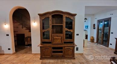 Cristalliera Credenza in legno massello noce