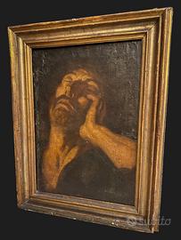 Antico Dipinto Raffigurante Michelangelo