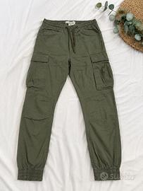 Pantalone cargo H&M verde militare tg. S