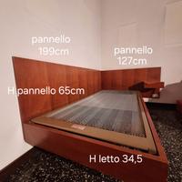 Mobile angolare letto in legno massello con rete