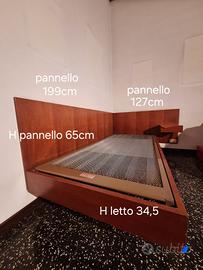 Mobile angolare letto in legno massello con rete