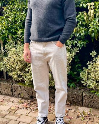 Pantaloni uomo Bershka beige denim loose fit IT 46